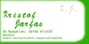 kristof jarfas business card